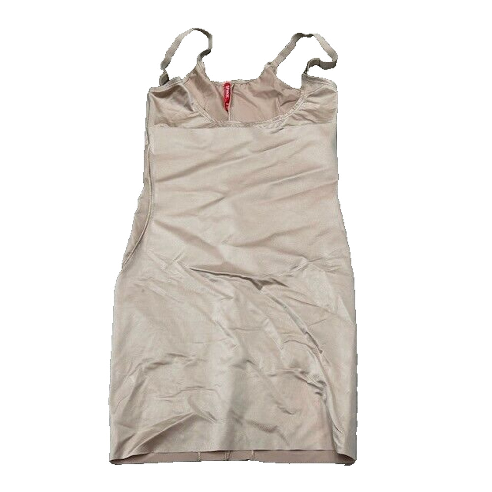 Spanx Womens SmartGrip Open-Bust Full Slip Dress Shapewear Sleeveless Tan Size S